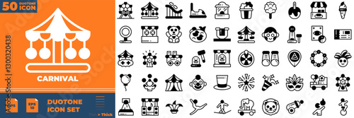 Carnival Duotone Editable Icons set