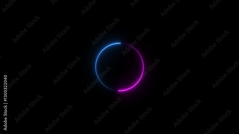 Neon light circle frame loading icon background animation in retro style 4k video animation. Neon light circle frame loading icon background animation in retro style 4k video animation.