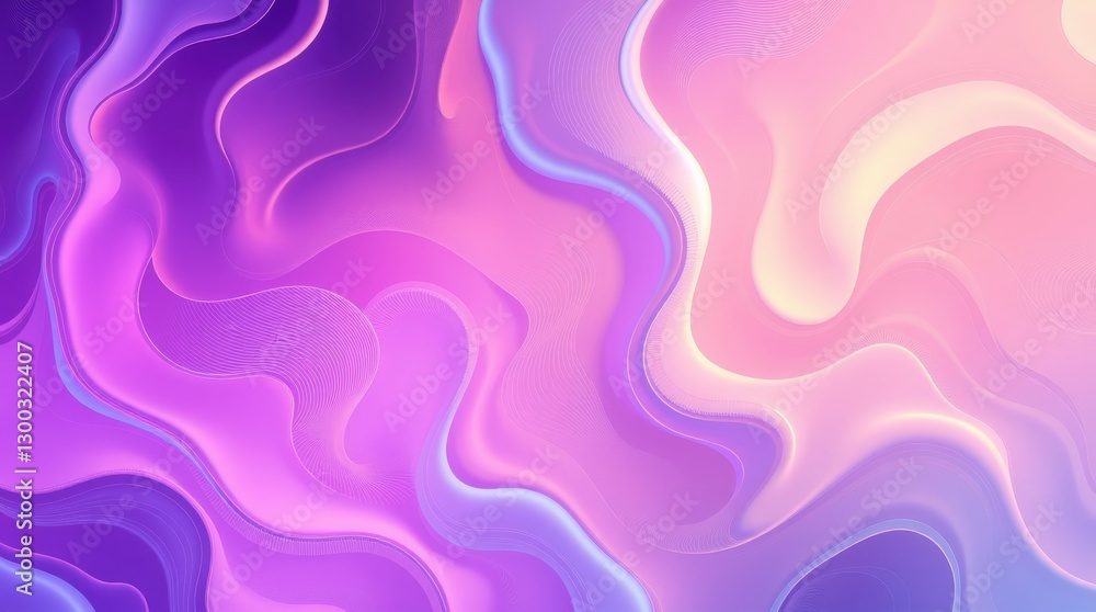 Obraz premium An abstract background features flowing waves of vibrant pink, purple, and blue gradient colors.