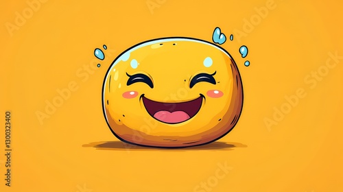Cheerful Smiley Cartoon Character with Vibrant Background for Creative Projects
