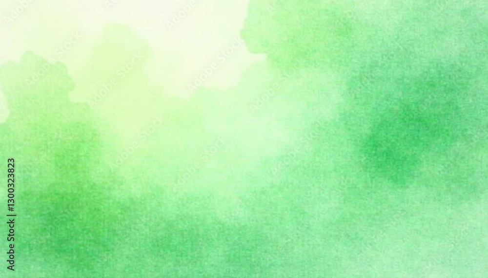 Obraz premium Soft, diffused green watercolor, delicate brushstrokes, botanical, organic, serene