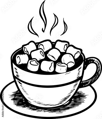 Warm beverage indulgence cozy kitchen food illustration home setting close-up view comfort in every sip