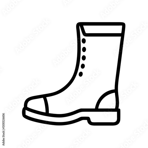 Simple outline illustration of a rubber boot  