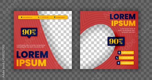 Modern Social Media Post Template with Red Gradient Design for Food and Beverage Business Marketing and Promotions