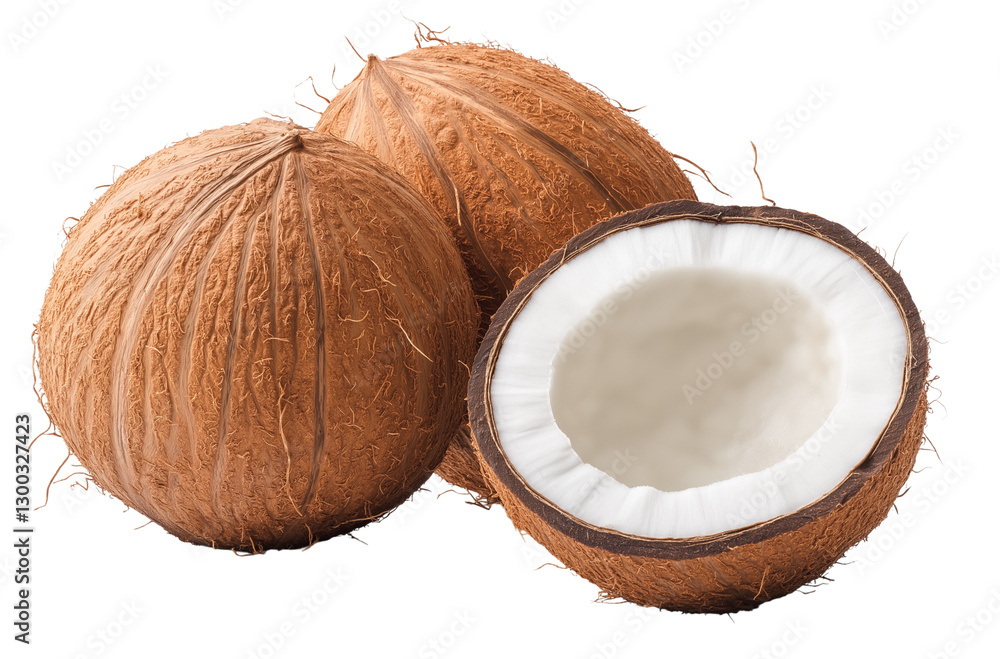 S flawless coconut isolated on transparent background S flawless coconut isolated on transparent background