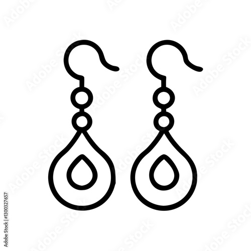 Simple outline illustration of a pair of earrings  