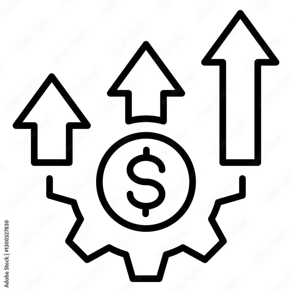 Increase Revenue Outline Icon Increase Revenue Outline Icon