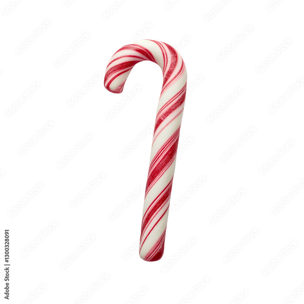 Single Candy Cane Isolated Against a Clean Isolated on transparent or white background Single Candy Cane Isolated Against a Clean Isolated on transparent or white background