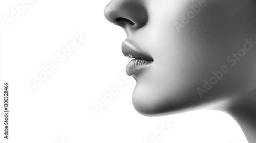 Wallpaper Mural Monochrome portrait showcasing the exquisite features of a woman's face Torontodigital.ca