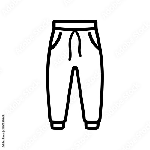 Simple outline illustration of a pair of sweatpants  