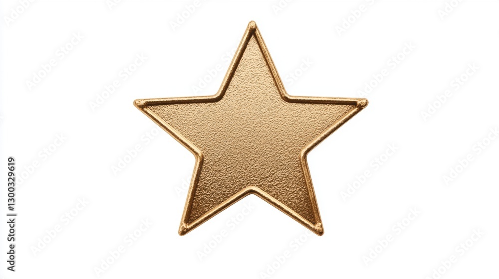 Gold star on a white background. Symbol of success, achievement, and quality. Gold star on a white background. Symbol of success, achievement, and quality.