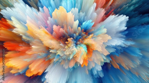 Vivid Gradient Burst with Artistic Blur Effects