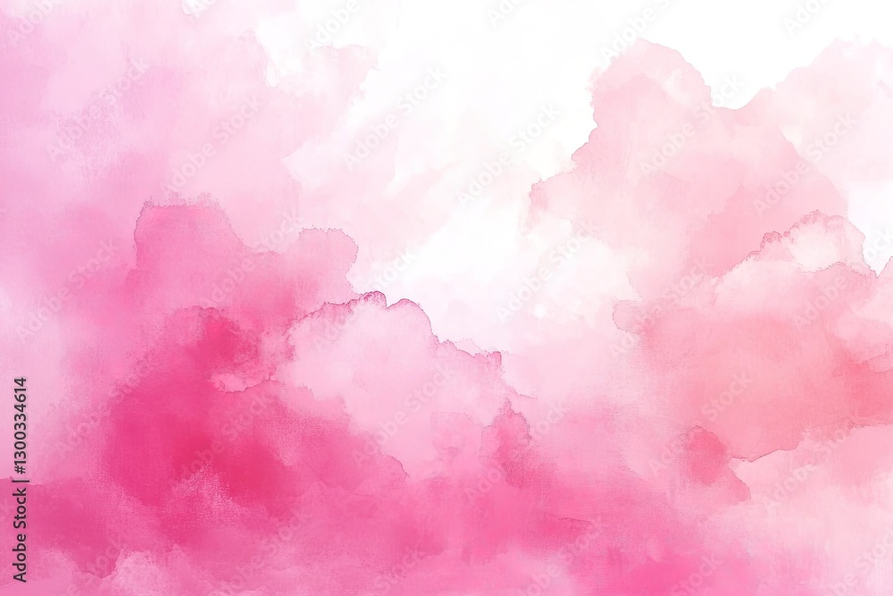 Fototapeta premium Abstract Pink Watercolor Background Texture Design Image with Soft Clouds and Pastel Shades