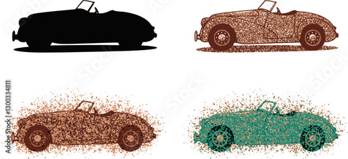 Classic cars silhouette icons for print or for site. EPS 10 version.