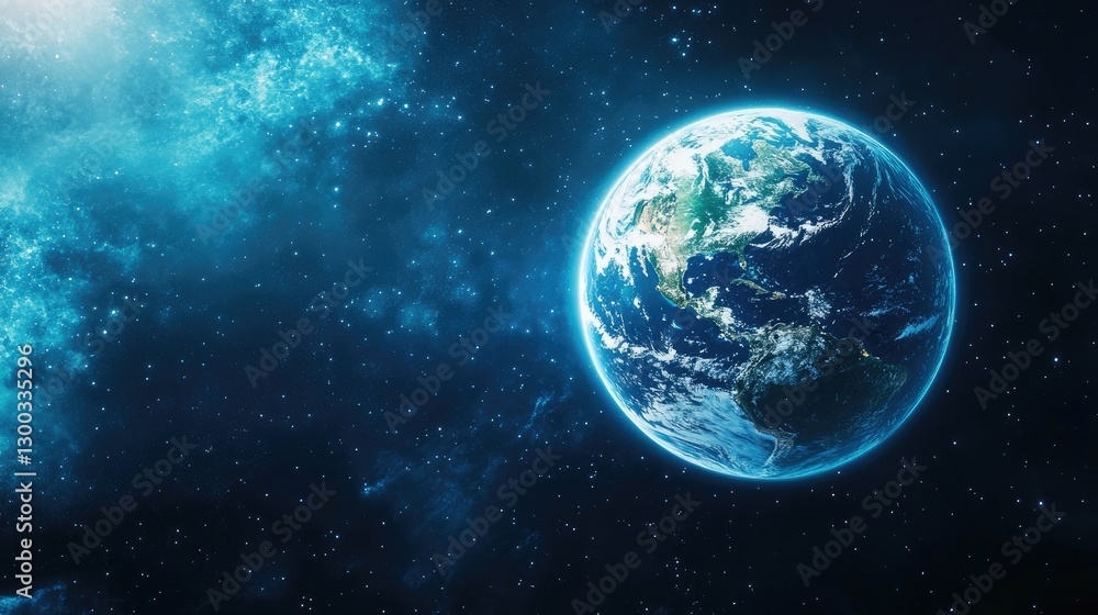 Fototapeta premium Earth from Space, Celestial View of Our Planet