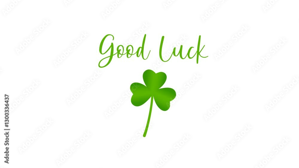 St. Patricks Day greeting with a lucky green shamrock, perfect for festive designs, Irish celebrations, luck themed projects and greeting cards. Alpha channel 4k St. Patricks Day greeting with a lucky green shamrock, perfect for festive designs, Irish celebrations, luck themed projects and greeting cards. Alpha channel 4k