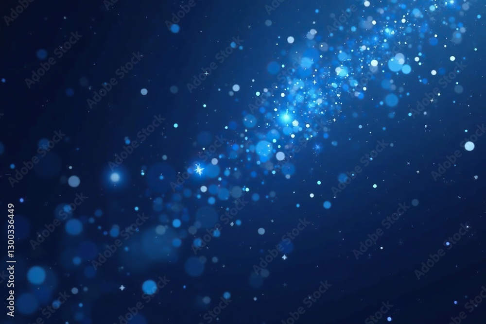 Fototapeta premium Navy blue background with glittering stardust specks, navy, shimmer