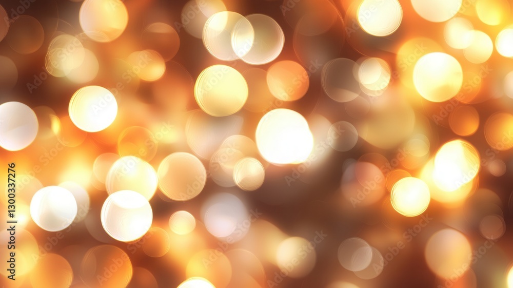 Fototapeta premium Golden bokeh lights creating a festive blurred background, perfect for christmas, parties, or any celebratory design