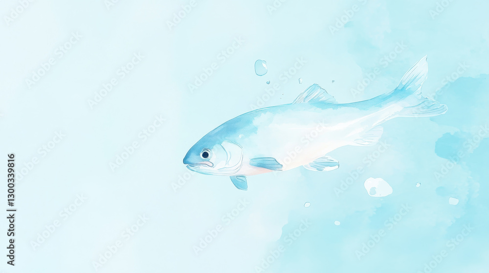 Naklejka premium Graceful Fish Swimming in Serene Waters