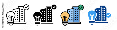Knowledge Building  Icon Set Multiple Style Collection