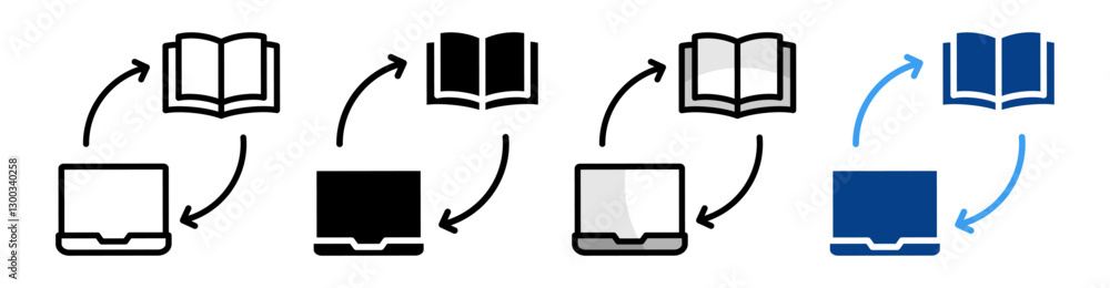 Blended Learning Icon Set Multiple Style Collection Blended Learning Icon Set Multiple Style Collection