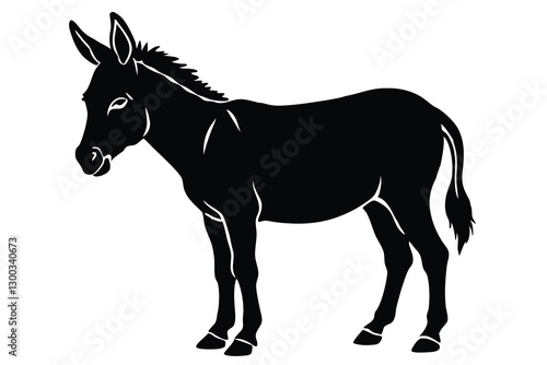 Donkey vector black silhouette illustration