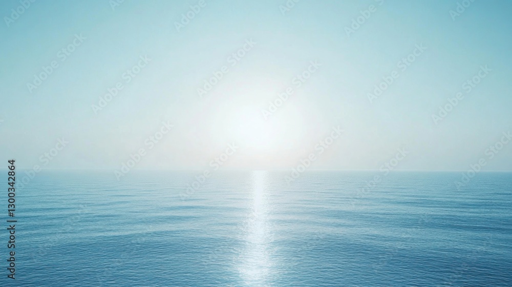 Fototapeta premium Calm ocean sunrise, sun reflecting on water
