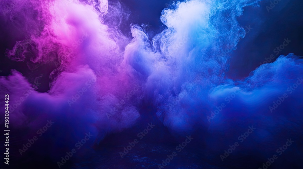 Mystical cloudscape, ethereal plumes of vibrant purple and indigo hues Mystical cloudscape, ethereal plumes of vibrant purple and indigo hues