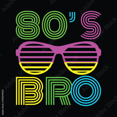 Retro 80s T-shirt Design Vector with Bold 80s Vibe

