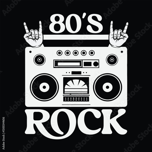 Retro 80s T-shirt Design Vector with Bold 80s Vibe
