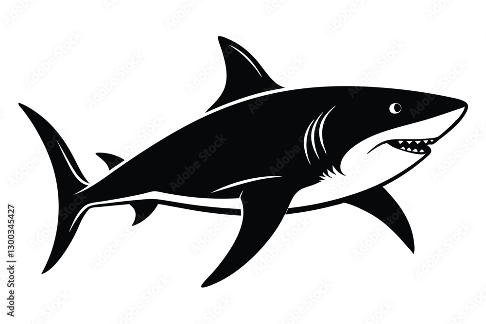 Great Shark vector on Isolated Background Great Shark vector on Isolated Background