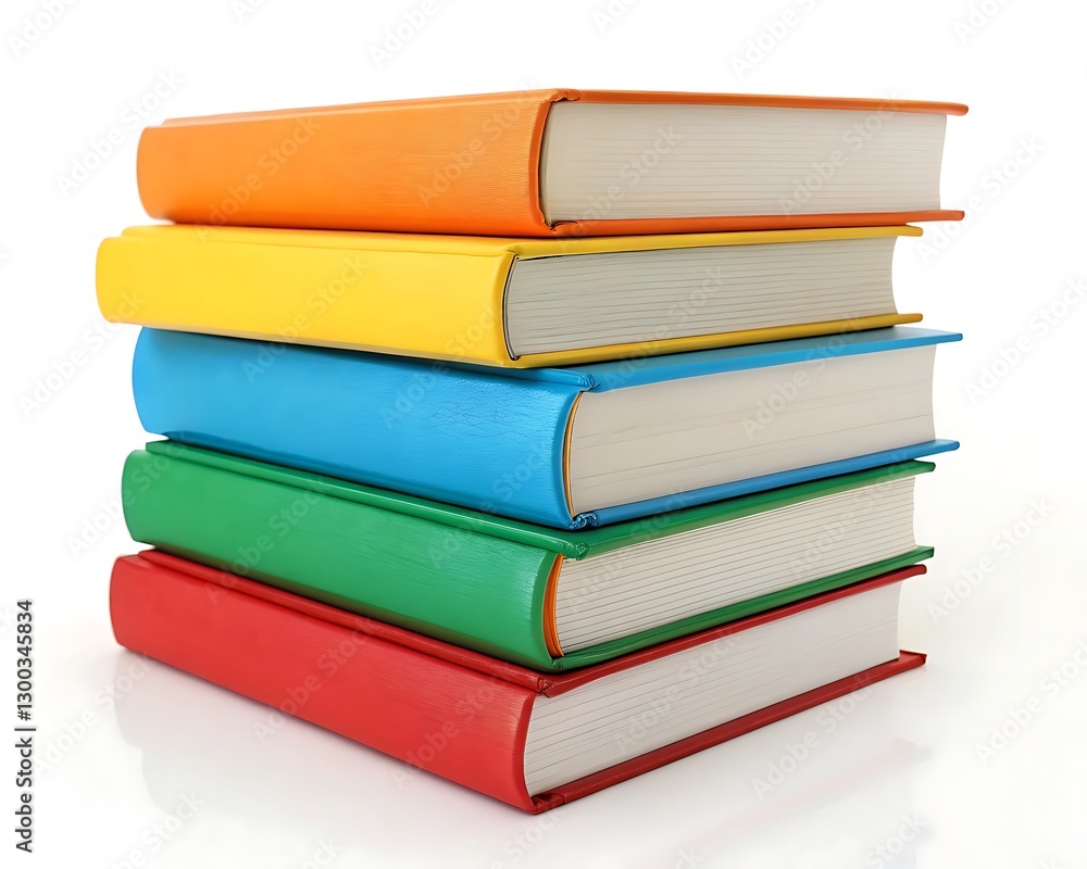Stack of colorful books on white background. Education, reading, knowledge concept. Stack of colorful books on white background. Education, reading, knowledge concept.