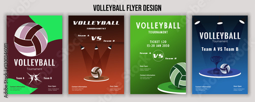 Volleyball Tournament Flyer Template  Championship Sports Event Poster Design Editable EPS for Game Night and Athletic Club Promotion  Perfect for Stock Market Uploads and Easy Customization.