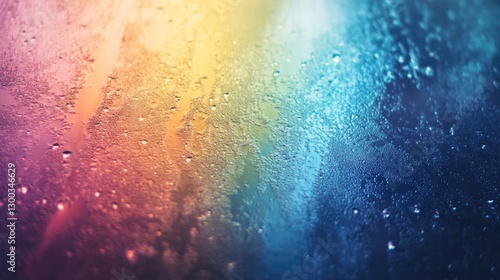 Chromatic Condensation, An Abstract Exploration of Water Droplets and Light photo