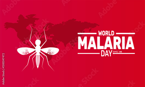 April is World Malaria Day. holiday concept. suitable for placard, background,Greeting Card, Poster design template with text inscription, standard Social Media Post.