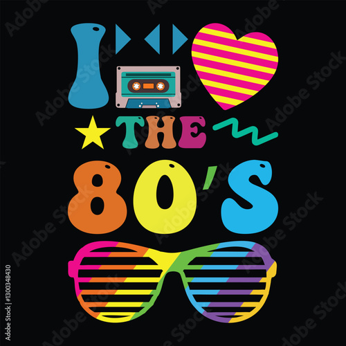 Retro 80s Vintage T-shirt Design Vector for Bold Style
