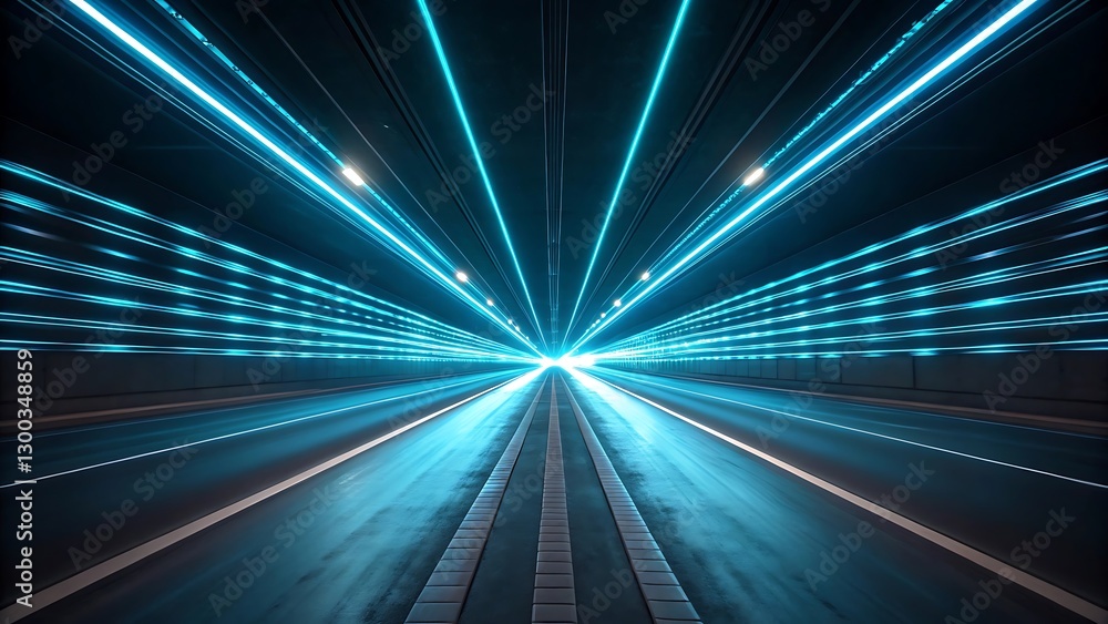 Futuristic neon tunnel, glowing lines, speed, technology Futuristic neon tunnel, glowing lines, speed, technology