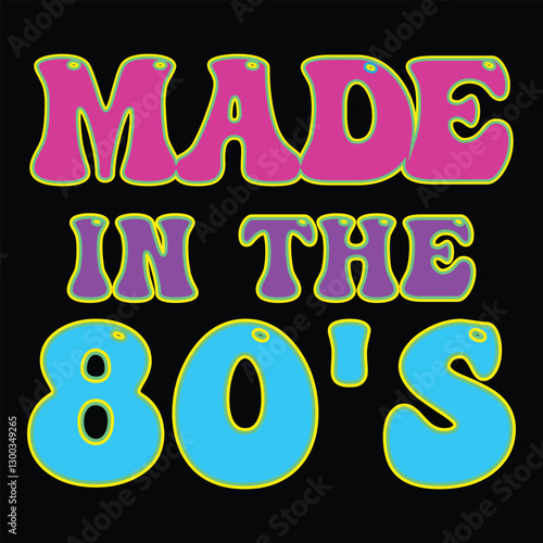 Retro 80s Clipart Design for T-shirt Illustrations and Prints
