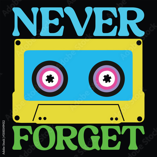 Retro 80s Clipart Design for T-shirt Illustrations and Prints

