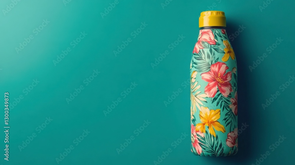 Intricate Floral Design on Reusable Water Bottle Intricate Floral Design on Reusable Water Bottle