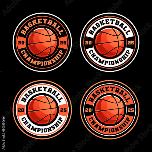 Basketball logo collection, emblem set collections. Basketball logo badge template bundle