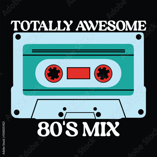 Classic Retro 80s Clipart Illustration for Retro T-shirt Designs
