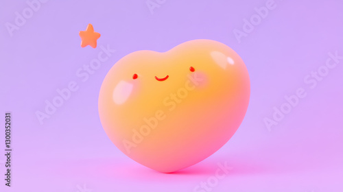 Cute Heart Character with a Star
