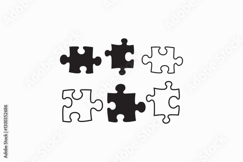 A puzzle vector silhouette image made by adobe illustrator.