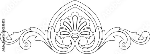 sketch vector silhouette illustration carving ornament decoration floral background pattern seamless abstract modern classic vintage