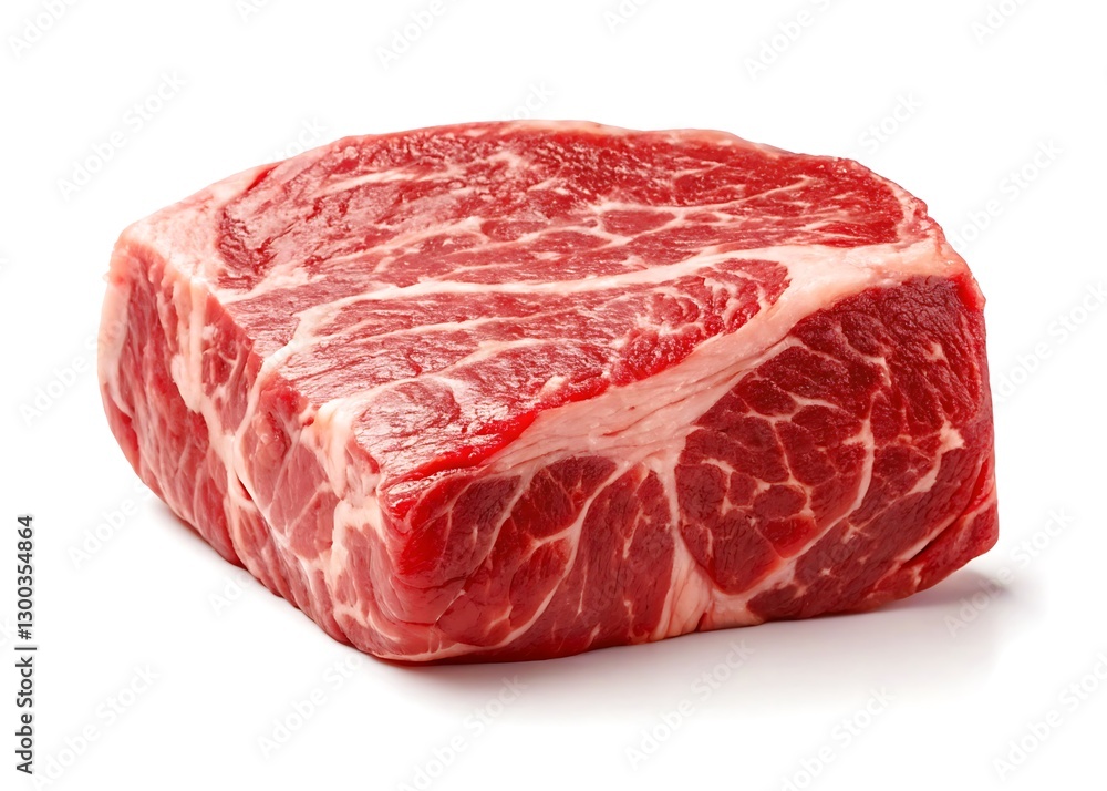 Fototapeta premium Raw beef chuck roast isolated on white background