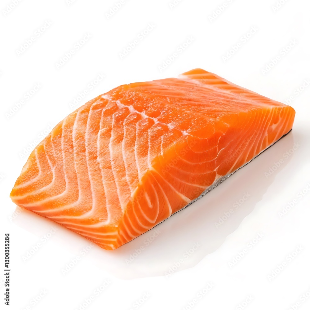 Fresh salmon fillet isolated on white background Fresh salmon fillet isolated on white background