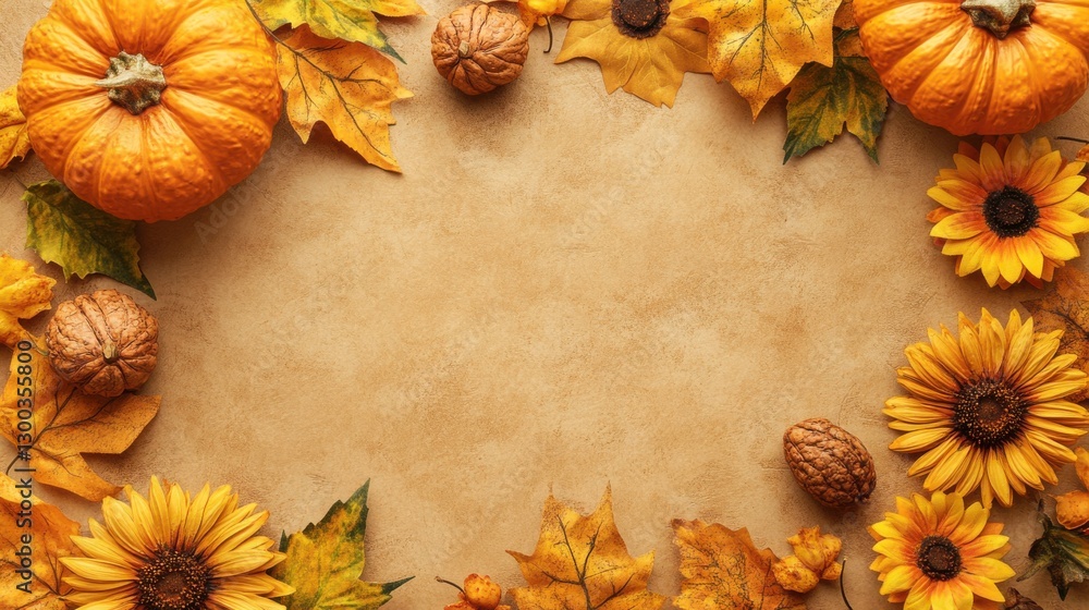 Fototapeta premium Playful Thanksgiving Decoration with Organic Motifs