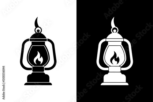 Vintage Burner Lamp Silhouette Clean Vector for Web & Print.