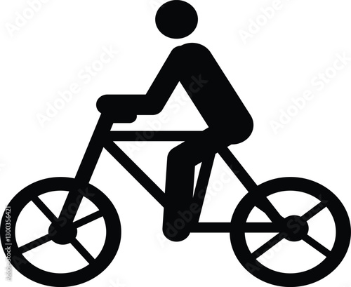 Man riding bike icon. Man ride a bike sign. Bicycle symbol. flat style.